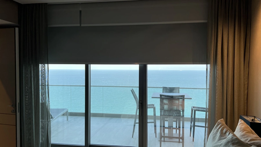 Custom Automated Shades operating in a residential home